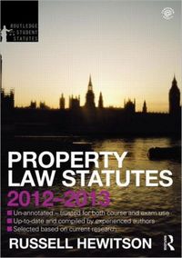 Produktbild: Hewitson, R: Property Law Statutes 2012-2013