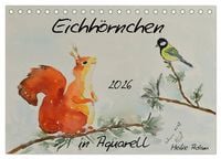 Produktbild: Eichh&ouml;rnchen in Aquarell (Tischkalender 2026 DIN A5 quer), CALVENDO Monatskalender