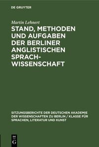Produktbild: Stand, Methoden und Aufgaben der Berliner Anglistischen Sprachwissenschaft