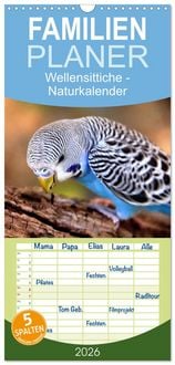 Produktbild: Familienplaner 2026 - Wellensittiche - Naturkalender mit 5 Spalten (Wandkalender, 21 x 45 cm) CALVENDO