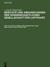 Produktbild: Jahrbuch der Wissenschaftlichen Gesellschaft f&uuml;r Luftfahrt 1925