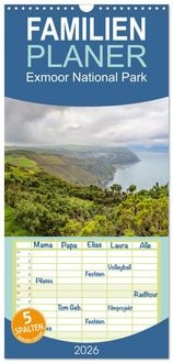 Produktbild: Familienplaner 2026 - Exmoor National Park mit 5 Spalten (Wandkalender, 21 x 45 cm) CALVENDO