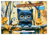 Produktbild: Filzige Katzenfreunde - Ein Jahr voller niedlicher KI-Filzkunst (Wandkalender 2026 DIN A4 quer), CALVENDO Monatskalender