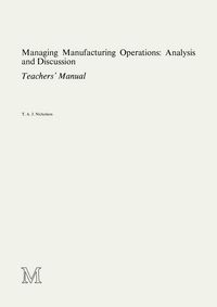 Produktbild: Managing Manufacturing Operations: Analysis and Discussion