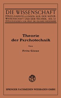 Produktbild: Theorie der Psychotechnik