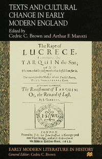 Produktbild: Texts and Cultural Change in Early Modern England
