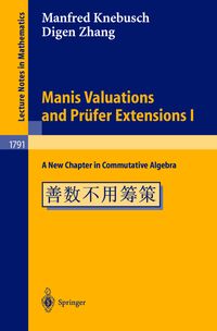 Produktbild: Manis Valuations and Pr&uuml;fer Extensions I