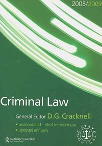 Produktbild: Criminal Law Statutes 2008-2009