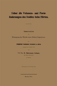 Produktbild: Ueber die Volumen- und Form&auml;nderungen des Stahles beim H&auml;rten