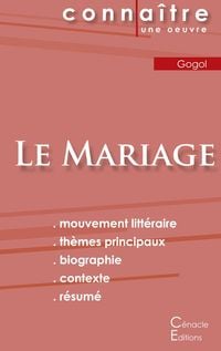 Produktbild: Fiche de lecture Le Mariage de Nicolas Gogol (Analyse litt&eacute;raire de r&eacute;f&eacute;rence et r&eacute;sum&eacute; complet)
