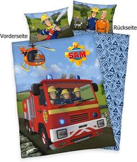 Bild vom Artikel Herding 2470402063 - Feuerwehrmann Sam, Wende-Bettwäsche mit Reißverschluss, Baumwolle, Kopfkissenbezug 40x60 cm, Bettbezug 100x135 cm vom Autor 