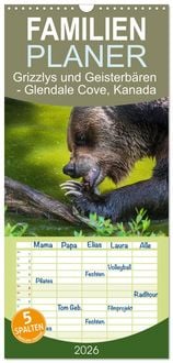 Produktbild: Familienplaner 2026 - Grizzlys und Geisterb&auml;ren - Glendale Cove, Kanada mit 5 Spalten (Wandkalender, 21 x 45 cm) CALVENDO