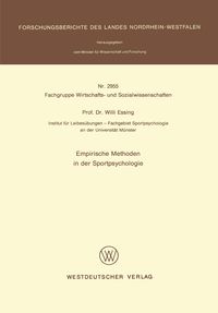 Produktbild: Empirische Methoden in der Sportpsychologie