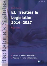 Produktbild: Blackstone's EU Treaties & Legislation 2016-2017