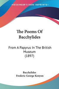 Produktbild: The Poems Of Bacchylides