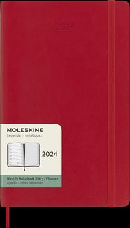 Bild vom Artikel Moleskine 12 Monate Wochen Notizkalender 2024, L/A5, 1 Wo = 1 Seite, Rechts Linierte Seite, Soft Cover, Scharlachrot vom Autor 