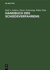 Produktbild: Handbuch des Schiedsverfahrens