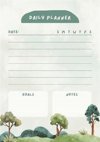 Produktbild: Green Cute Landscape Daily Planner