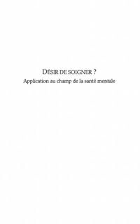 Produktbild: Desir de soigner ? - application au champ de la sante mental