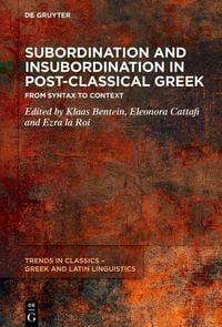 Produktbild: Subordination and Insubordination in Post-Classical Greek