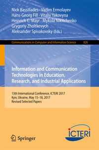 Produktbild: Information and Communication Technologies in Education, Research, and Industrial Applications