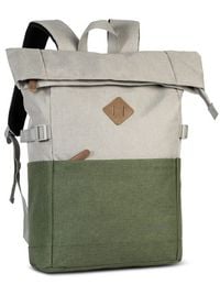 Produktbild: BESTWAY&reg; Rucksack Campus Sytle, Rolltop, hellgrau/khaki, variabel von 19 bis 25 Litern