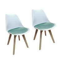 Produktbild: HTI-Living Stuhl Atlanta Wei&szlig;/Velvet T&uuml;rkis 2er-Set Stuhl Atlanta Wei&szlig;/Velvet T&uuml;rkis 2er-Set