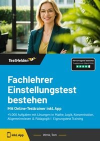 Produktbild: Fachlehrer Einstellungstest bestehen: Mit Online-Testtrainer inkl. App