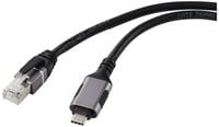 Produktbild: Renkforce USB, Netzwerk Adapterkabel [1x USB-C&reg; Stecker - 1x RJ45-Stecker] 1.80 m Aluminium-Stecker