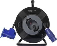 Produktbild: Sygonix SY-6684366 Kabeltrommel 25m Schwarz CEE-Cara-Stecker