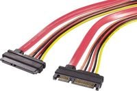 Produktbild: Renkforce Festplatten, Strom Verl&auml;ngerungskabel [1x SATA-Kombi-Stecker 7+15pol. - 1x SATA-Kombi-Buchse 7+15pol.] 0.50 m Rot, Orange, Schwarz, Gelb