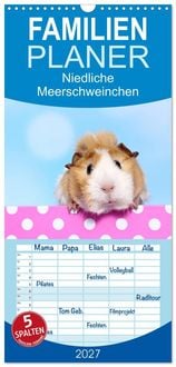 Produktbild: Familienplaner 2027 - Niedliche Meerschweinchen mit 5 Spalten (Wandkalender, 21 x 45 cm) CALVENDO