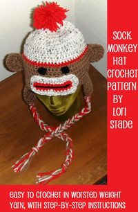 Produktbild: Sock Monkey Hat Crochet Pattern for Adults and Teens