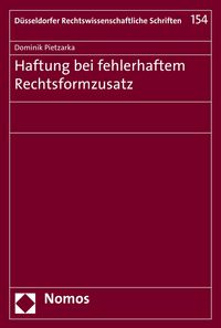 Produktbild: Haftung bei fehlerhaftem Rechtsformzusatz