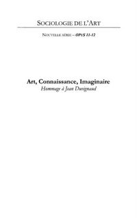 Produktbild: Art, connaissance, imaginaire - hommage a jean duvignaud - o