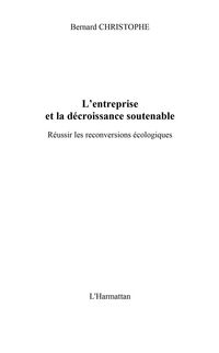 Produktbild: Entreprise et la decroissancesoutenable