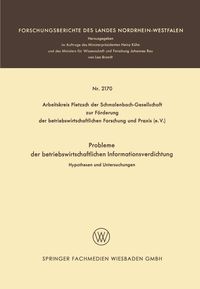 Produktbild: Probleme der betriebswirtschaftlichen Informationsverdichtung