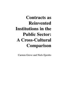 Produktbild: Contracts as Reinvented Institutions in the Public Sector