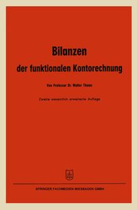 Produktbild: Bilanzen der funktionalen Kontorechnung