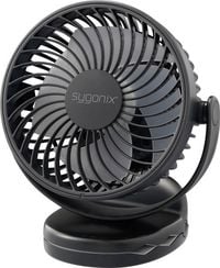 Produktbild: Sygonix Akku-Ventilator 4W Schwarz mit Akku