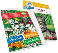 Produktbild: Benny Blu - Set Glückwunschkarte Motiv Schmetterling + Wissensbuch Katzen, m. 1 Beilage