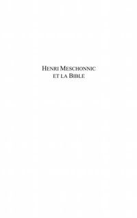 Produktbild: Henri Meschonnic et la Bible