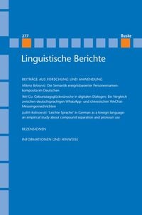 Produktbild: Linguistische Berichte Heft 277