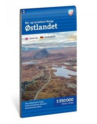 Produktbild: Bil- og turistkart Ostlandet 1:350 000