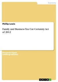 Produktbild: Family and Business Tax Cut Certainty Act of 2012