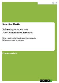Produktbild: Belastungserleben von Sportlehramtsstudierenden