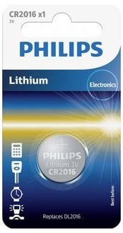 Produktbild: Philips Knopfzelle CR2016 3V 1 St. Lithium Minicells