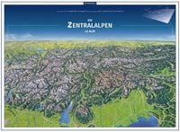 Produktbild: KOMPASS Panorama-Poster Die Zentralalpen, Le Alpi