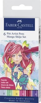 Produktbild Faber-Castell Tuschestifte Pitt Artist Pens Manga Shojo, 6er Etui