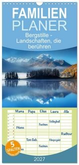 Produktbild: Familienplaner 2027 - Bergstille - Landschaften, die ber&uuml;hren mit 5 Spalten (Wandkalender, 21 x 45 cm) CALVENDO